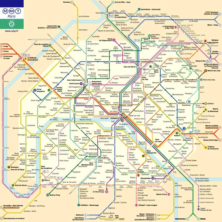 Mapa metra Paryż